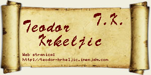 Teodor Krkeljić vizit kartica